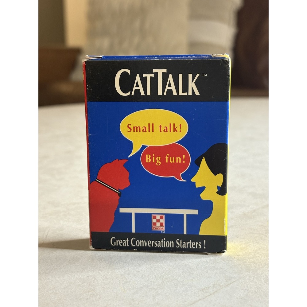 Vintage Purina CatTalk Conversation Starter Card Game Cat Lovers Icebreaker Deck